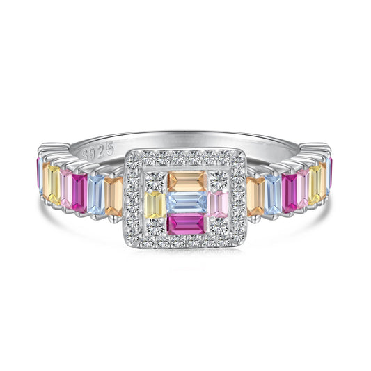 [Love More]Exquisite Colorful Radiant Cut Party Ring