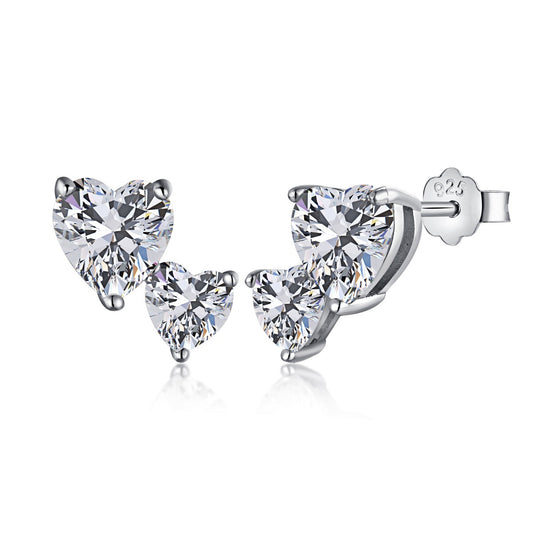 [Love More]Double Heart-Shape Classic Princess Style Earrings