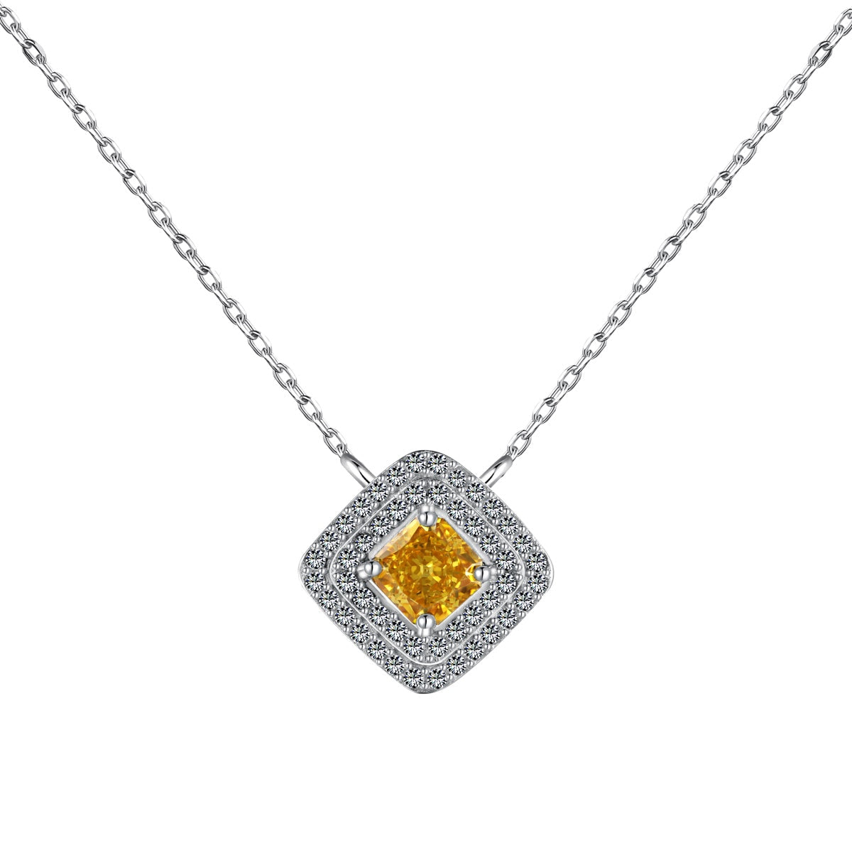 [Love More]Sparkling Asscher Cut Necklace