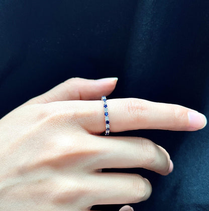 [Love More]Exquisite Colorful Round Cut Tennis Ring