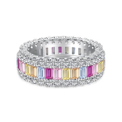 [Love More]Dainty Colorful Radiant Cut Daily Ring