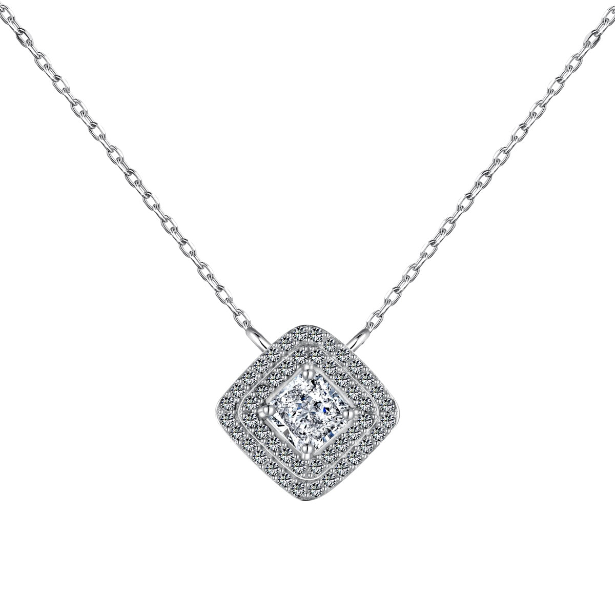 [Love More]Sparkling Asscher Cut Necklace