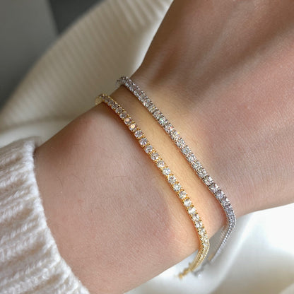 [Love More]Radiant Shinning Princess Cut Tennis Bracelet