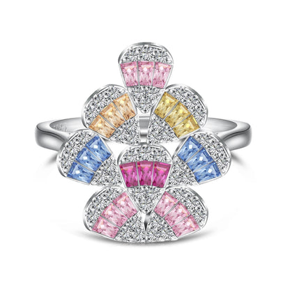 [Love More]Sparkling Colorful Water Drop Shape Daily Ring