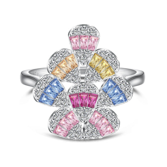 [Love More]Sparkling Colorful Water Drop Shape Daily Ring
