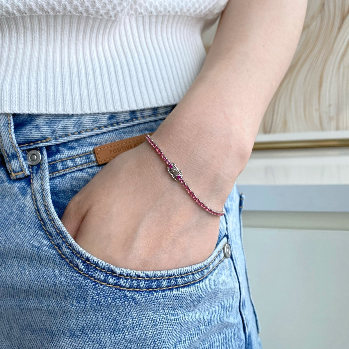 [Love More]Dazzling Colorful Round Cut Daily Bracelet