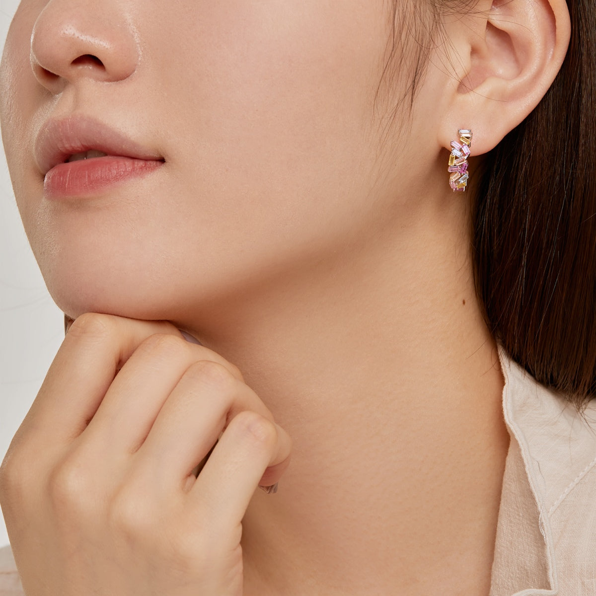 [Love More]Dazzling Colorful Emerald Cut Daily Earrings