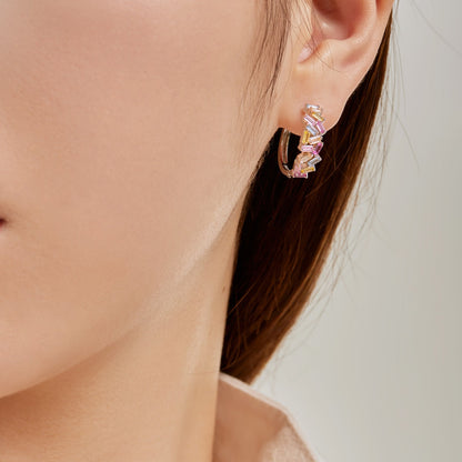 [Love More]Dazzling Colorful Emerald Cut Daily Earrings