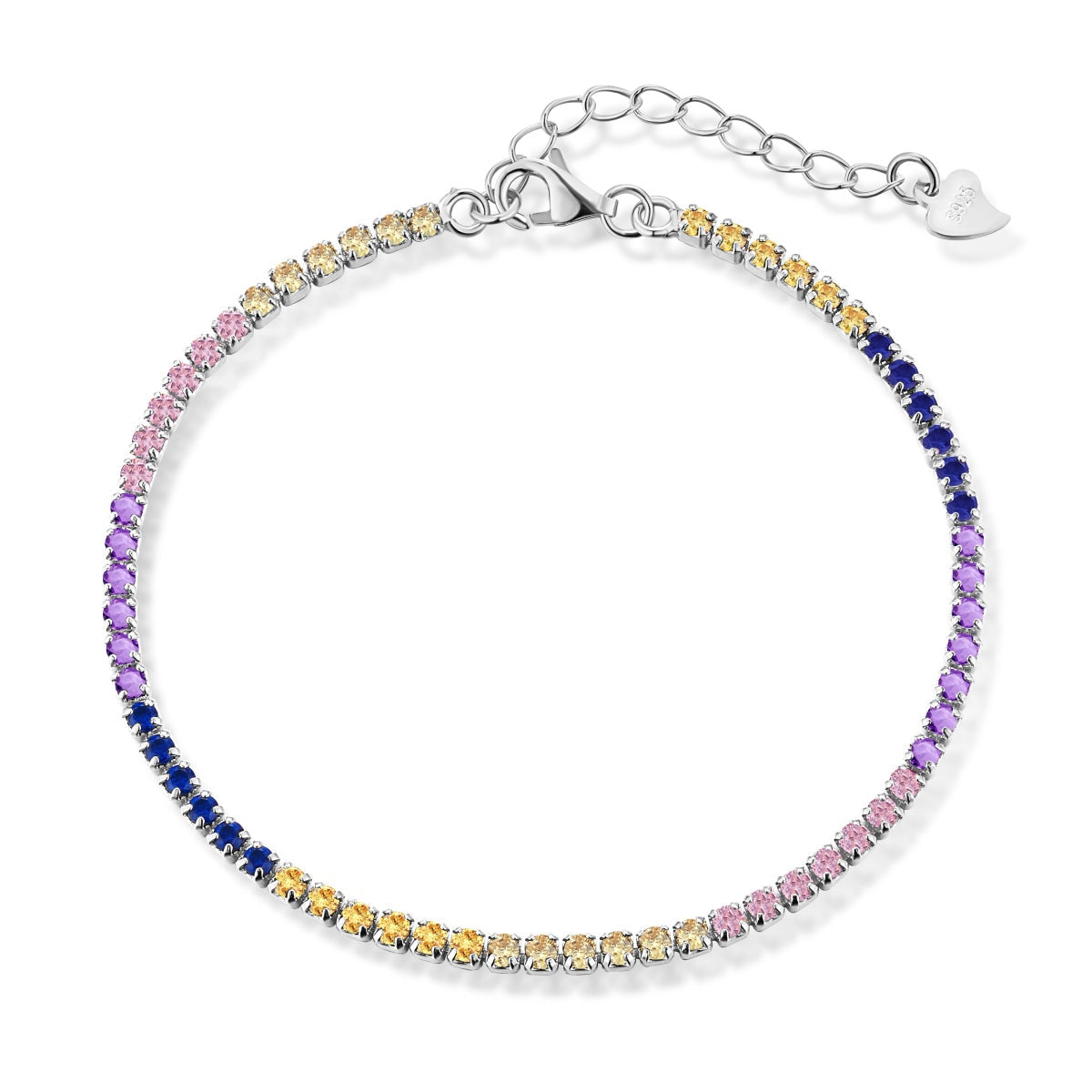 [Love More]Radiant Shinning Princess Cut Tennis Bracelet