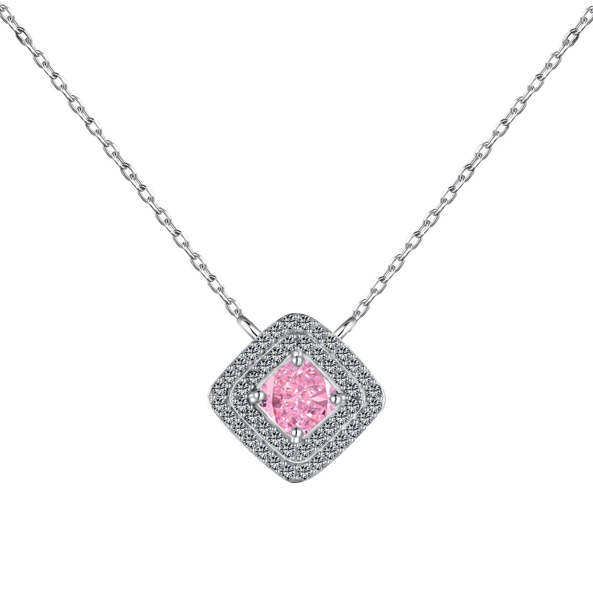 [Love More]Sparkling Asscher Cut Necklace