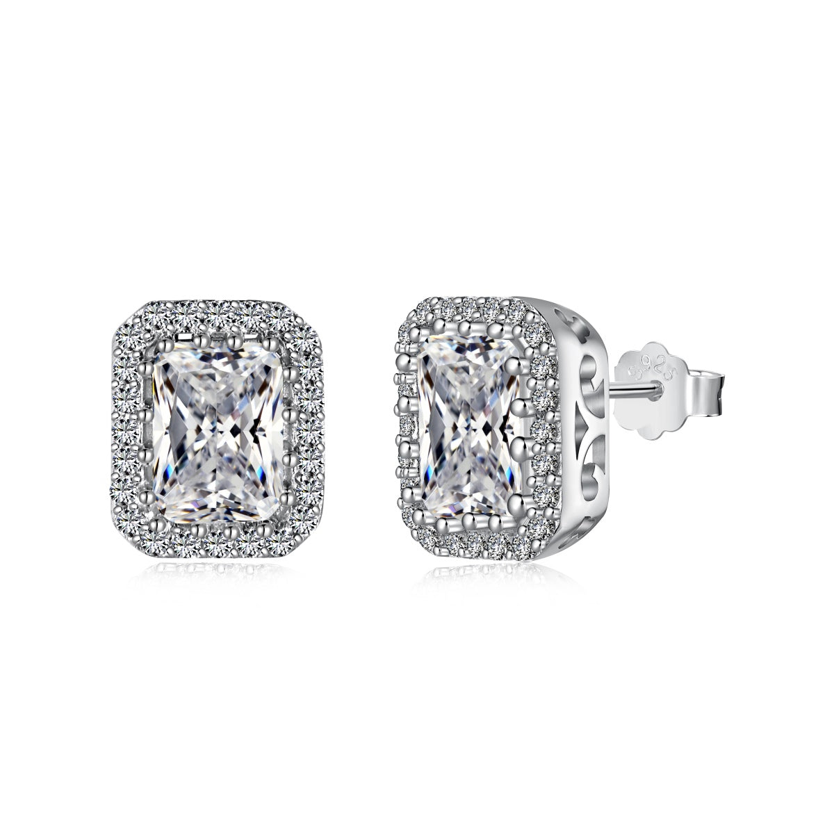 [Love More]1.0 Carat Luxurious Dainty Emerald Cut Daily Earrings