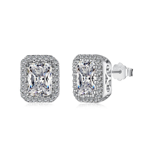 [Love More]1.0 Carat Luxurious Dainty Emerald Cut Daily Earrings