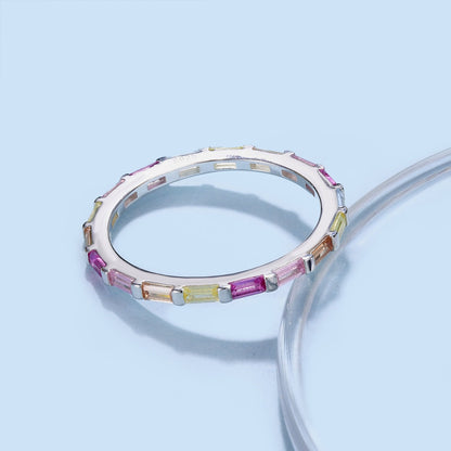 [Love More]Exquisite Multicolored Emerald Cut Daily Ring