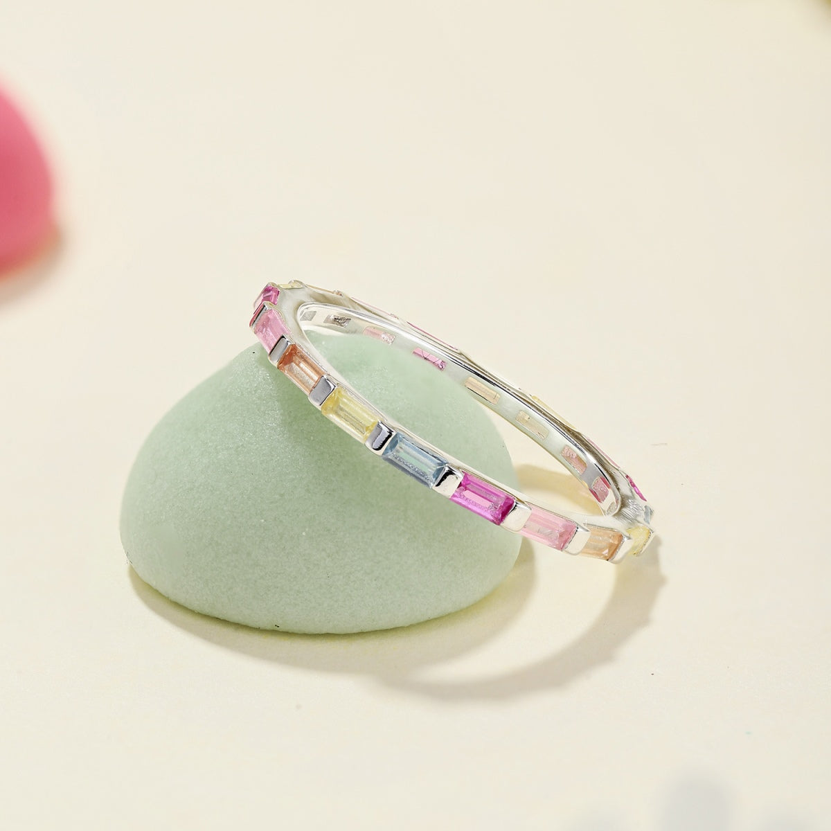 [Love More]Exquisite Multicolored Emerald Cut Daily Ring