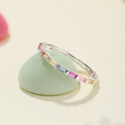 [Love More]Exquisite Multicolored Emerald Cut Daily Ring