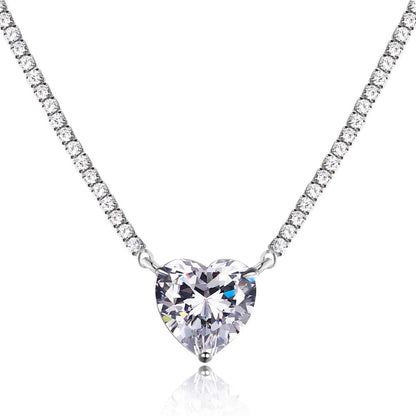 [Love More]8.0 Carat Versatile Colorful Sweet Heart-Shaped Tennis Necklace