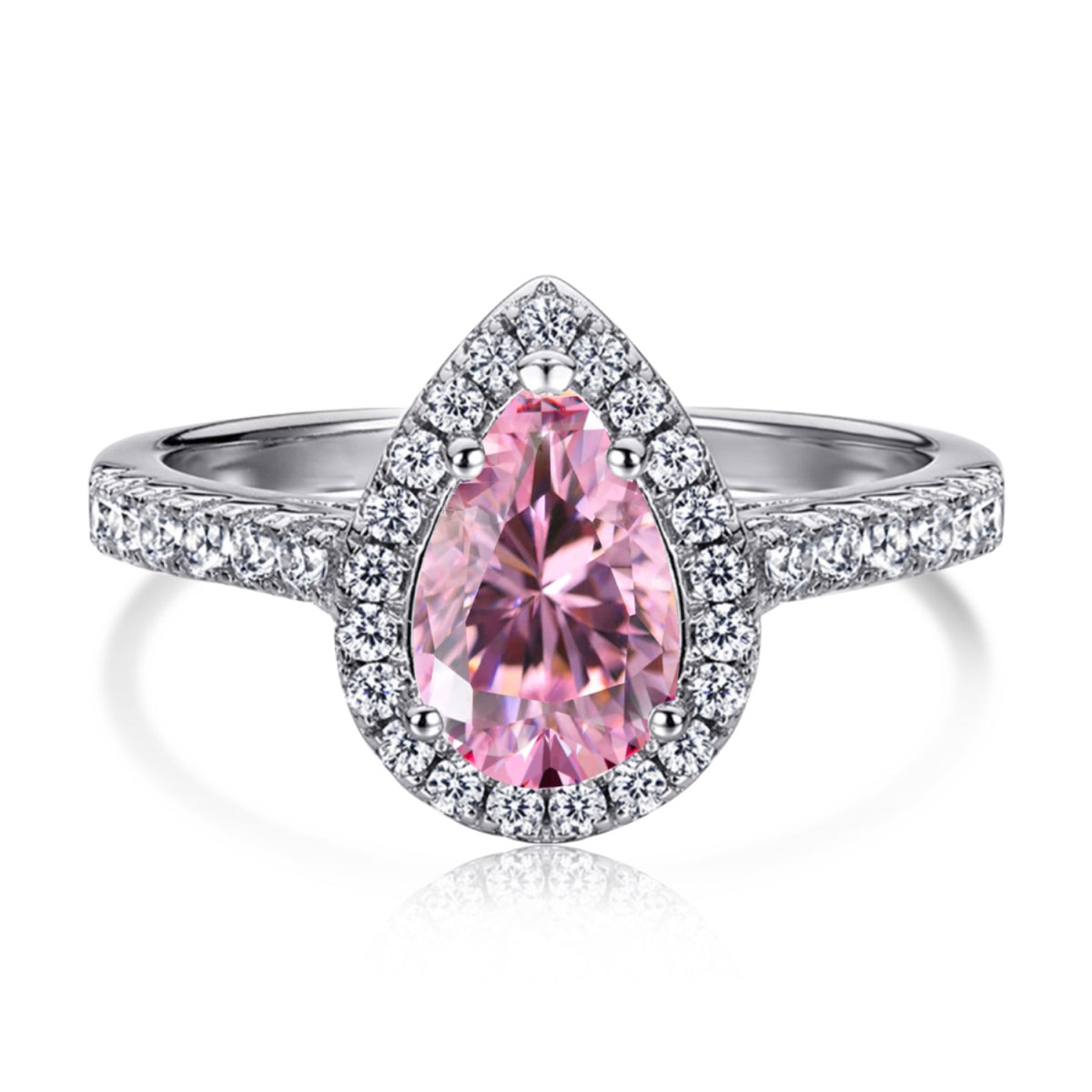 [Love More]1.0 Carat Luxurious Resplendent Water Drop Shape Wedding Ring