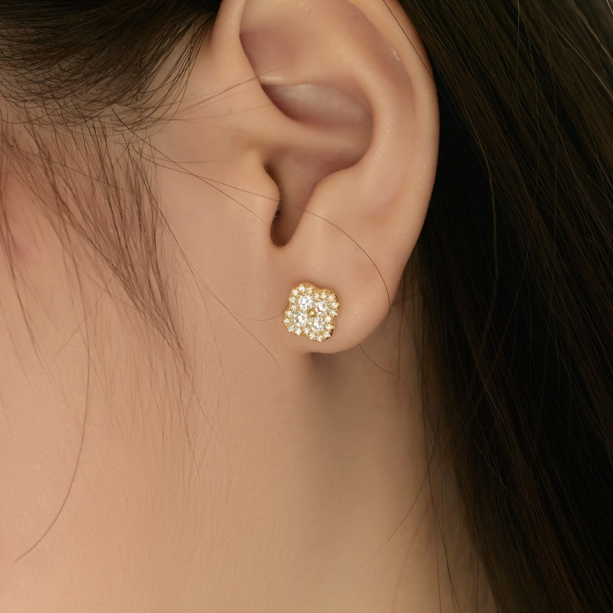 [Love More]Four-Leaf Clover Flower Shaped Earrings