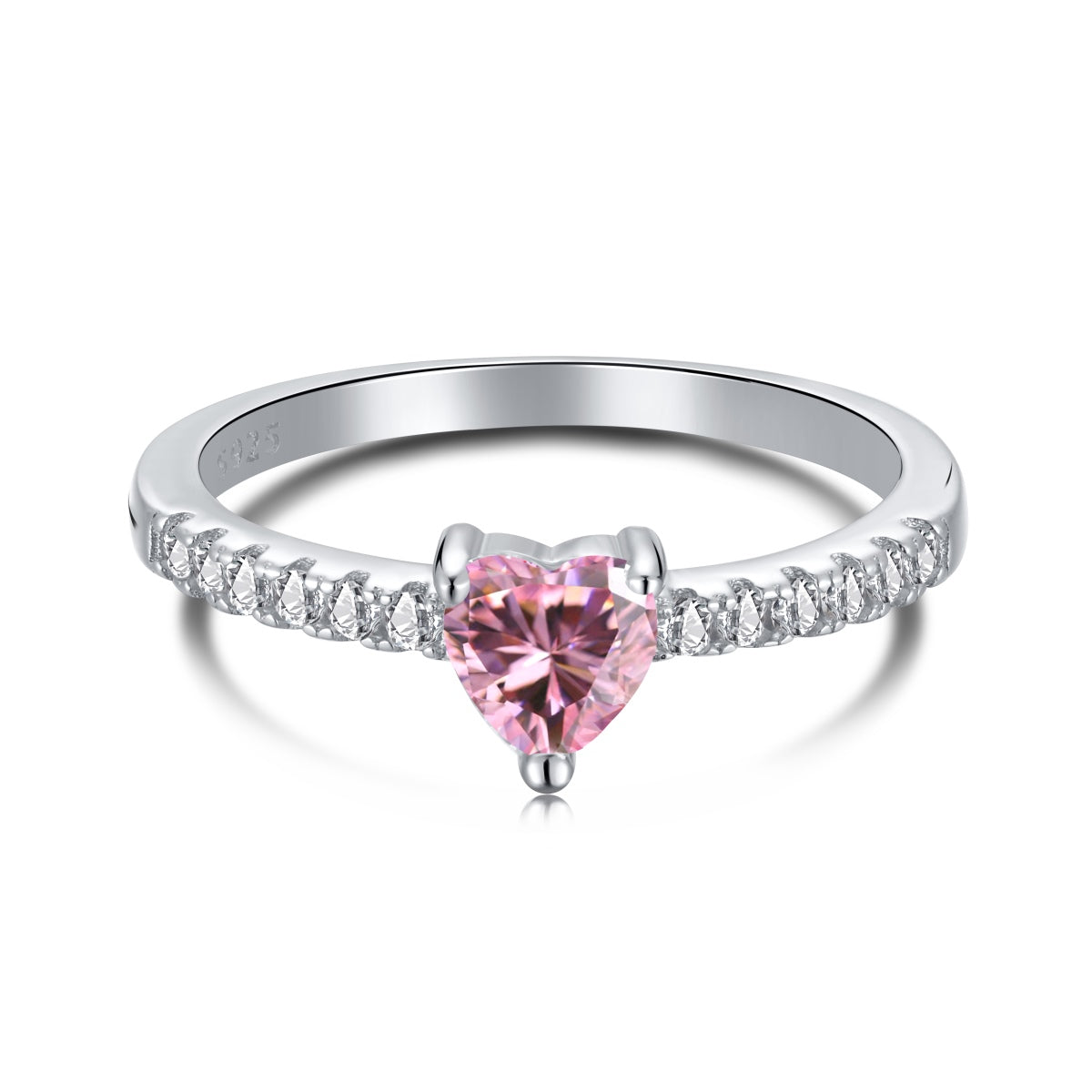 [Love More]0.5 Carat CaratEternity Charming Heart Shape Lover Ring