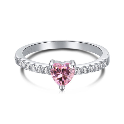 [Love More]0.5 Carat CaratEternity Charming Heart Shape Lover Ring