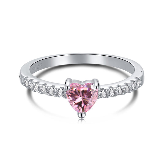 [Love More]0.5 Carat CaratEternity Charming Heart Shape Lover Ring