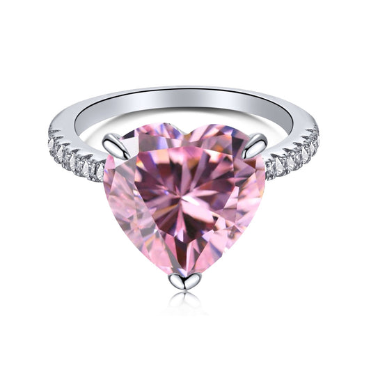[Love More]6.0 Carat Luxurious Sparkling Romantic Heart Cut Lover Ring
