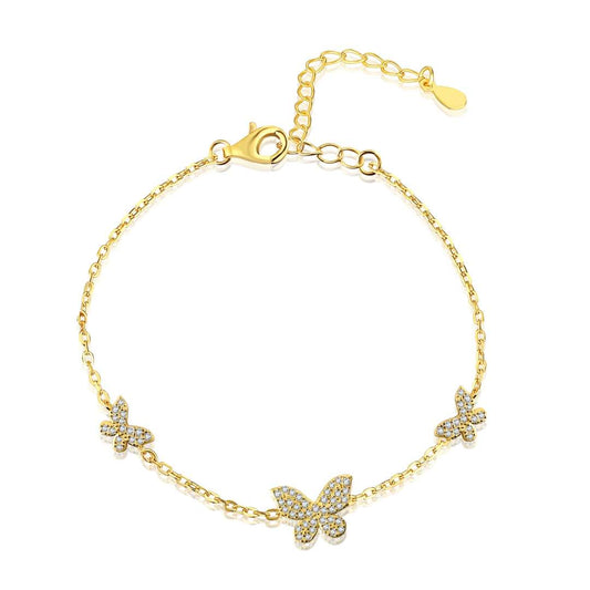 [Love More]Delicate Butterfly Pendant Bracelet