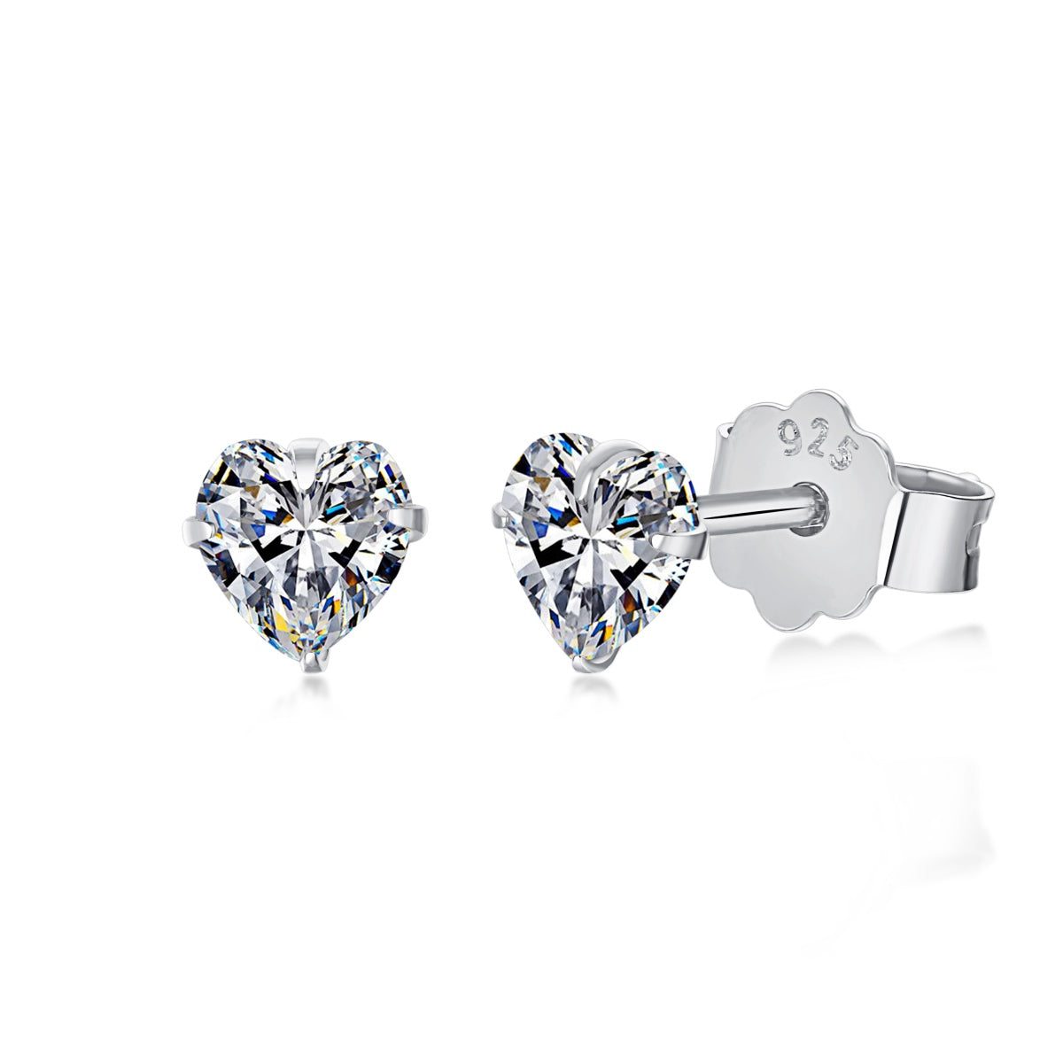[Love More]Sparkling Heart Shaped Simple Earrings