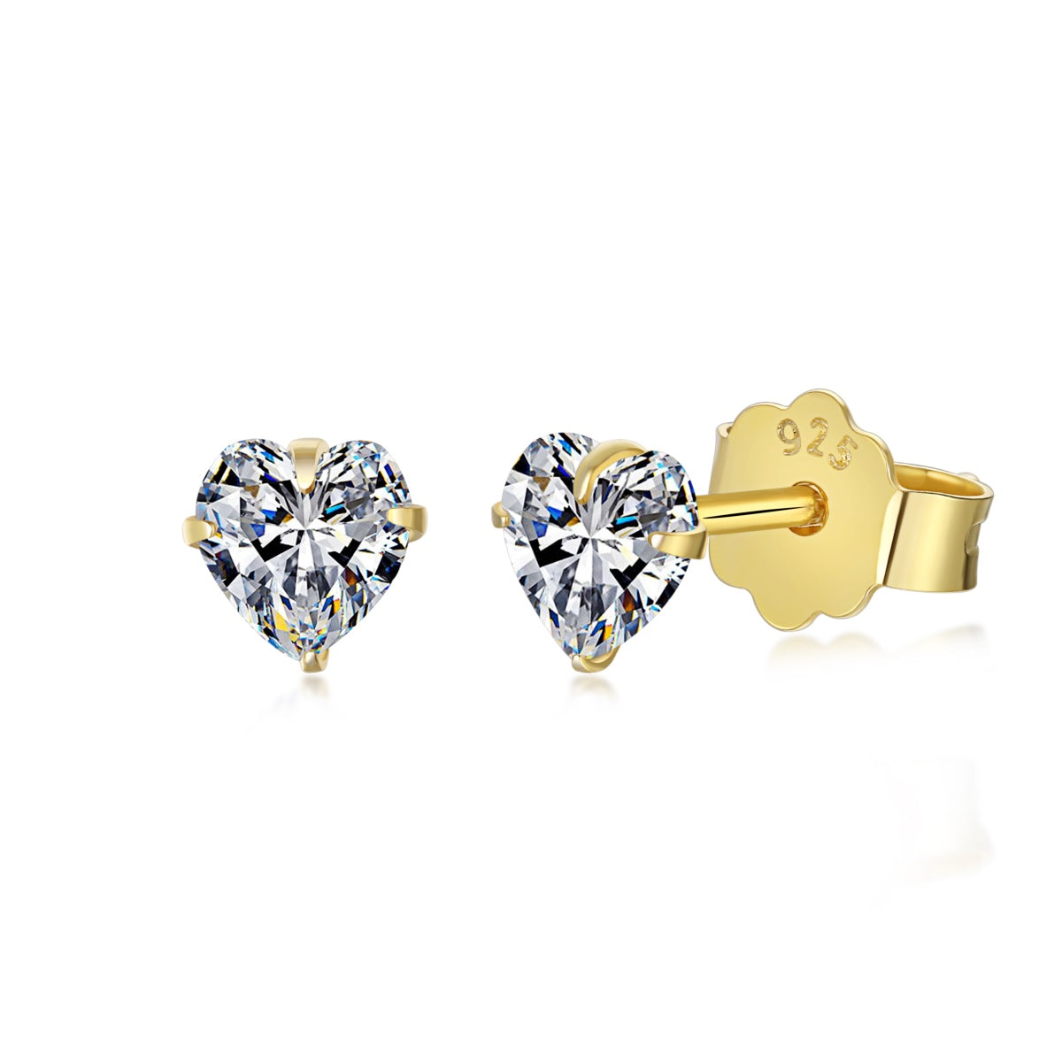 [Love More]Sparkling Heart Shaped Simple Earrings