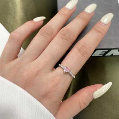 [Love More]0.5 Carat CaratEternity Charming Heart Shape Lover Ring