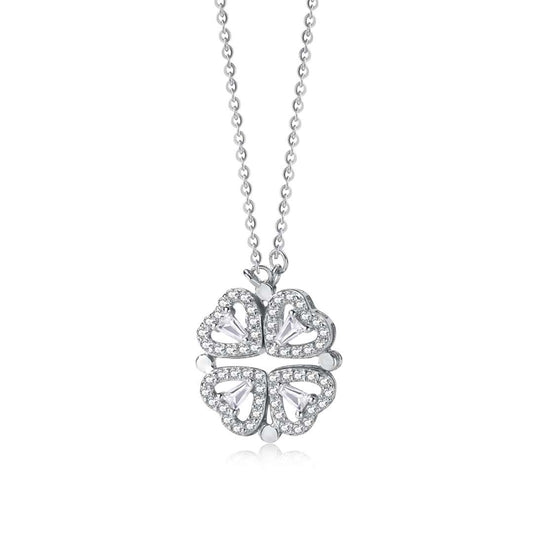 [Love More]Ornate Heart Cut Flower Shape Necklace