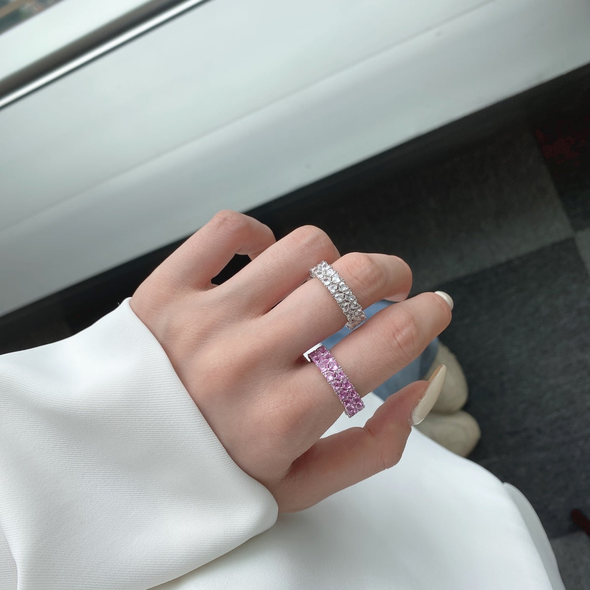 [Love More]Sparkling Full Heart Ring
