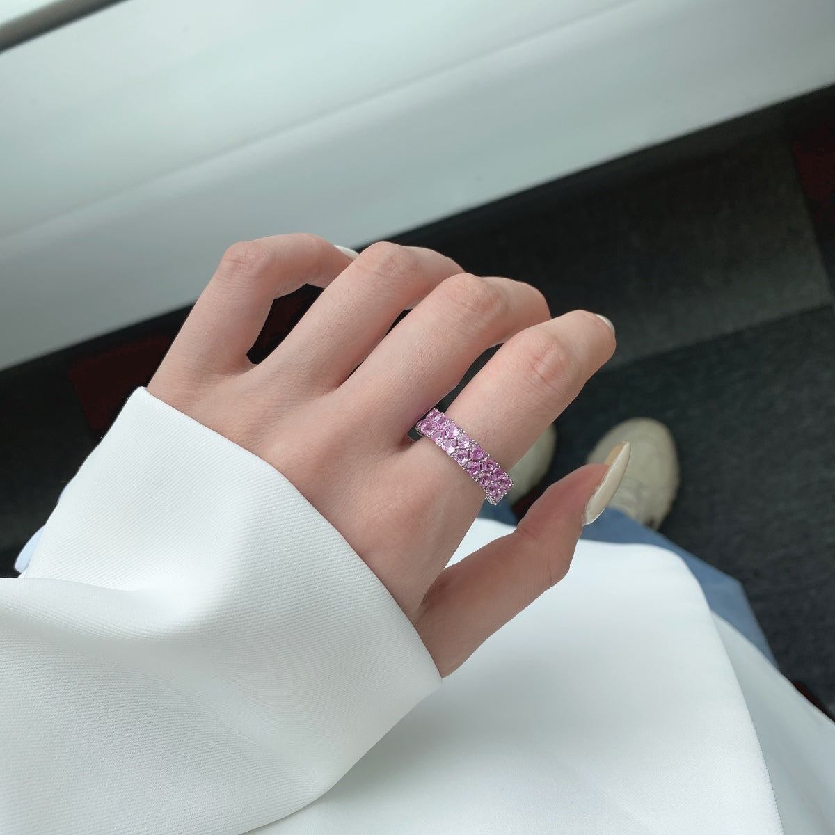 [Love More]Sparkling Full Heart Ring