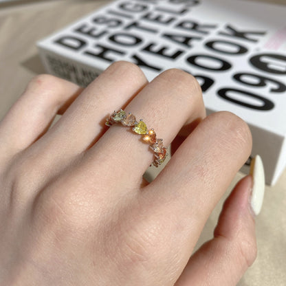 [Love More]0.25 Carat Radiant Romance Heart Cut Lover Ring