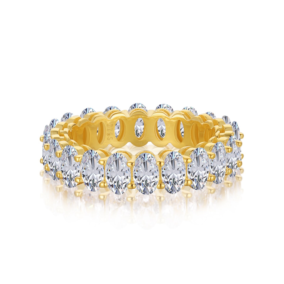 [Love More]Ornate Oval Cut Tennis Ring