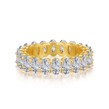 [Love More]Ornate Oval Cut Tennis Ring