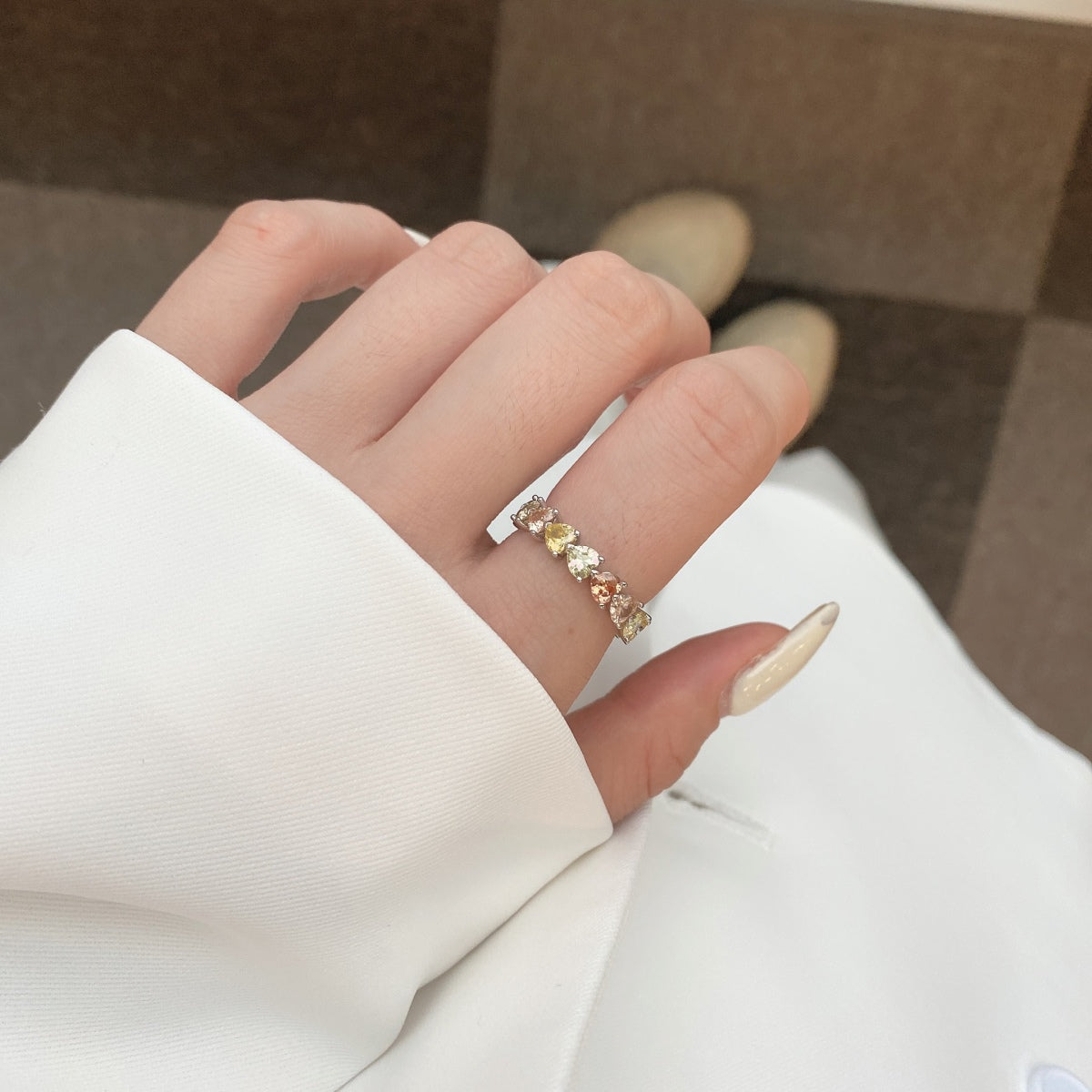 [Love More]0.25 Carat Radiant Romance Heart Cut Lover Ring