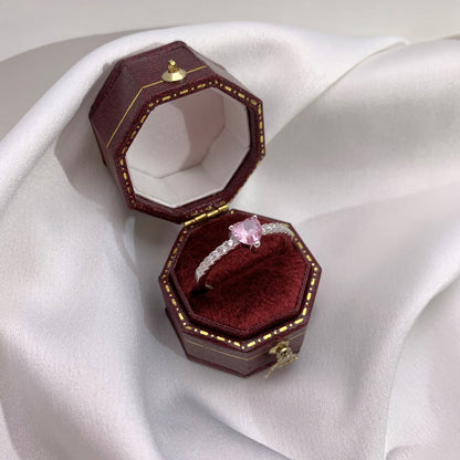 [Love More]0.5 Carat CaratEternity Charming Heart Shape Lover Ring
