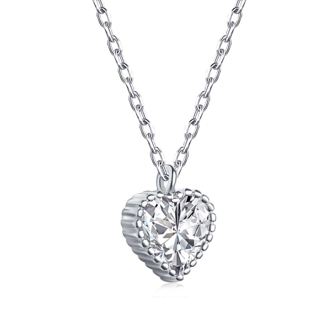 [Love More]Ornate Heart Shape Necklace