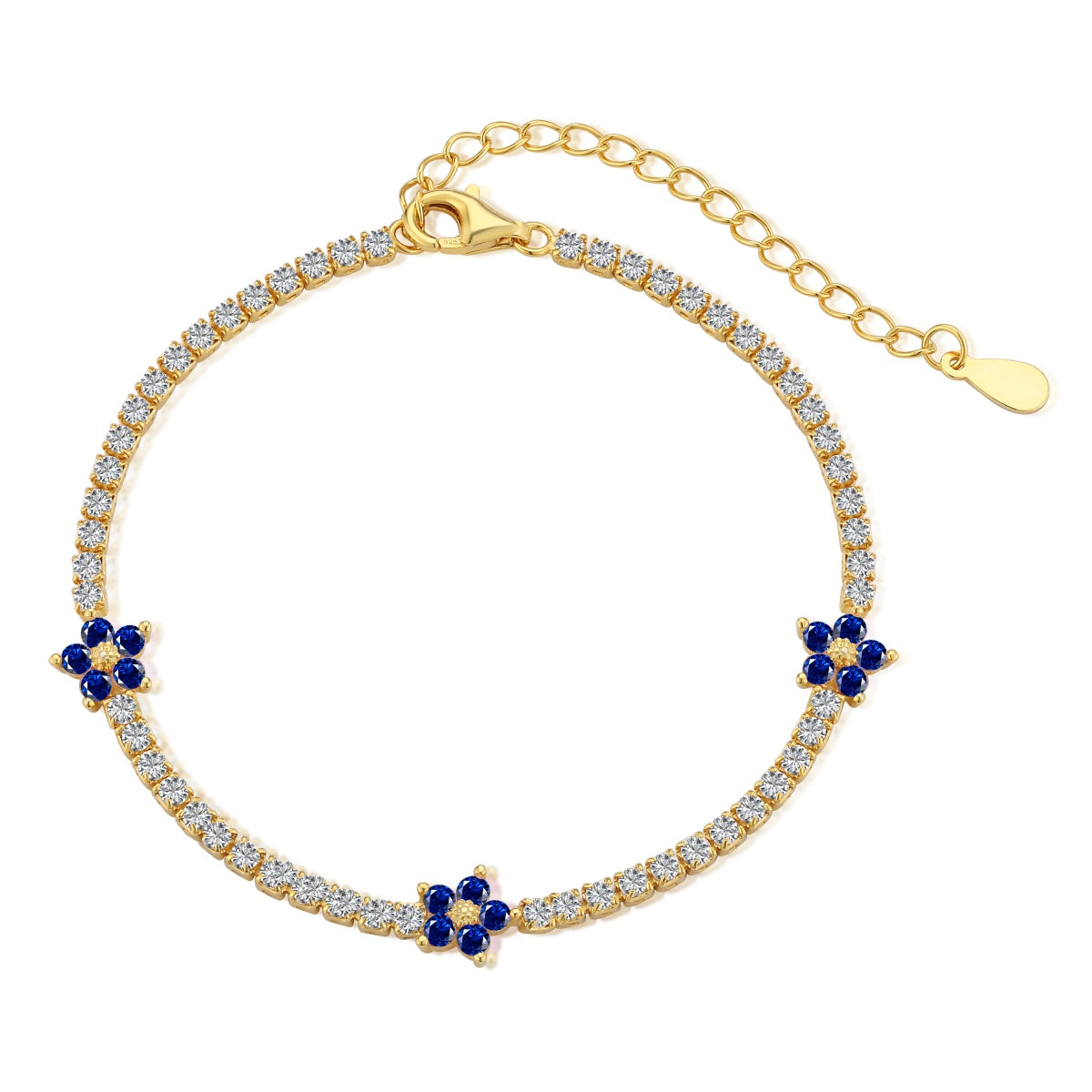 [Love More]Sparkling Flower Shape Tennis Bracelet