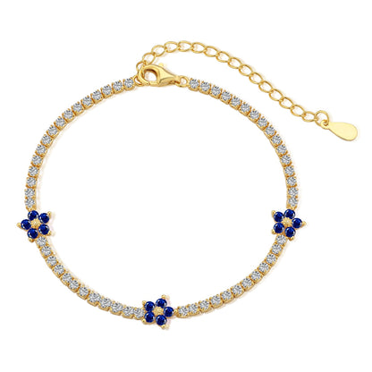 [Love More]Sparkling Flower Shape Tennis Bracelet