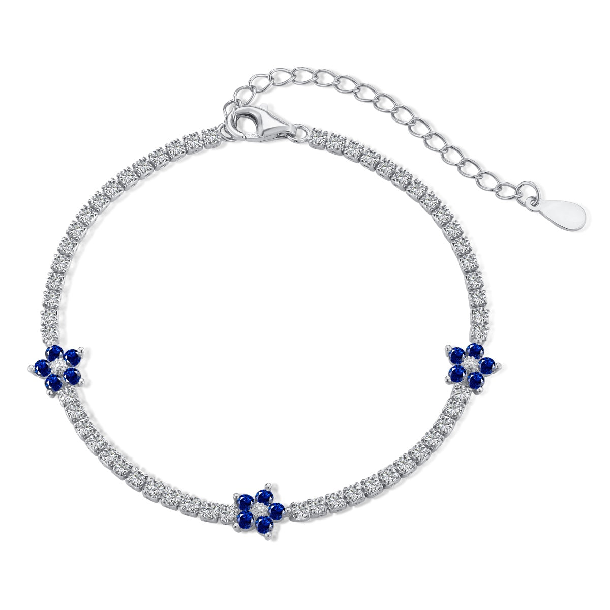 [Love More]Sparkling Flower Shape Tennis Bracelet