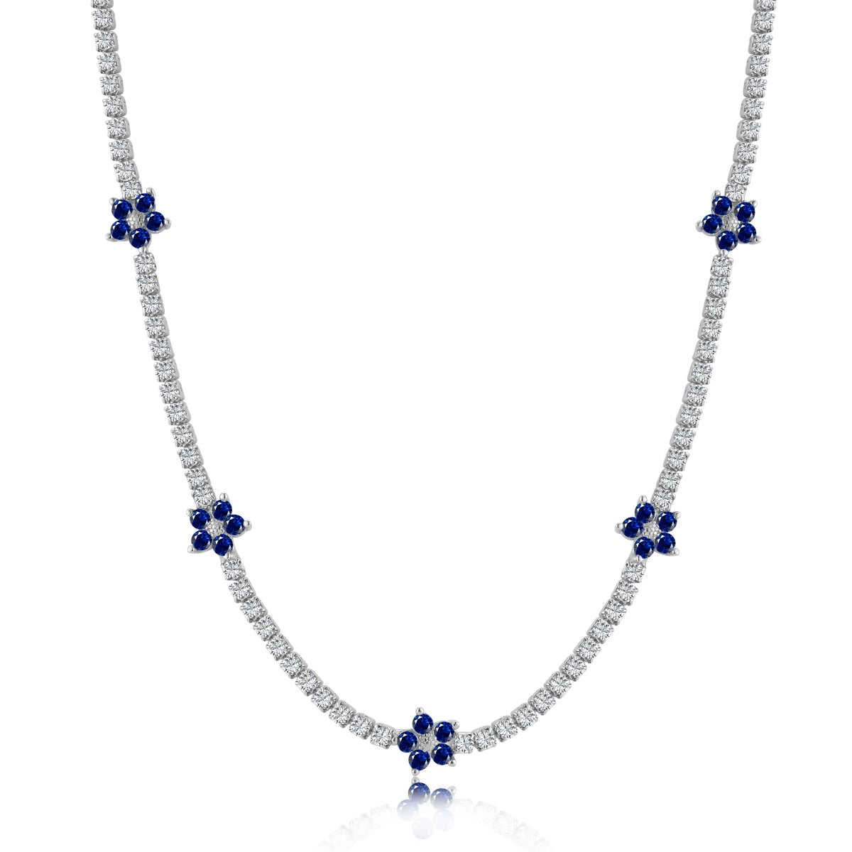 [Love More]Luxurious Colorful Flower Tennis Necklace
