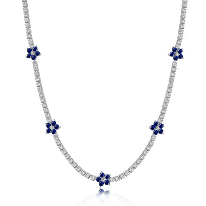 [Love More]Luxurious Colorful Flower Tennis Necklace