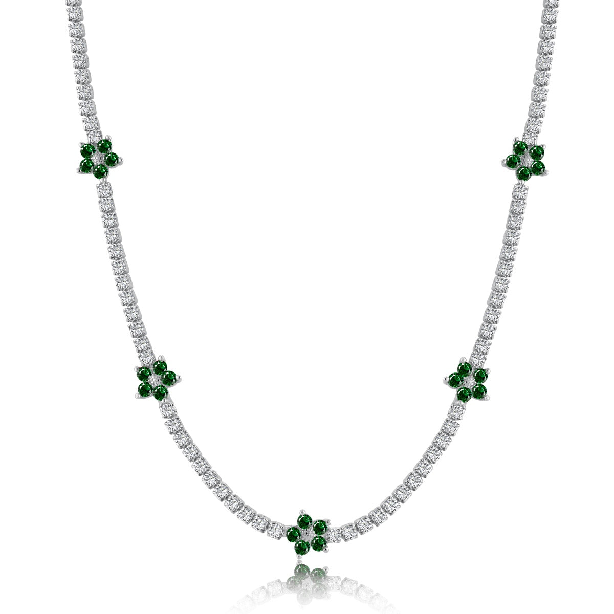 [Love More]Luxurious Colorful Flower Tennis Necklace