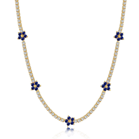 [Love More]Luxurious Colorful Flower Tennis Necklace