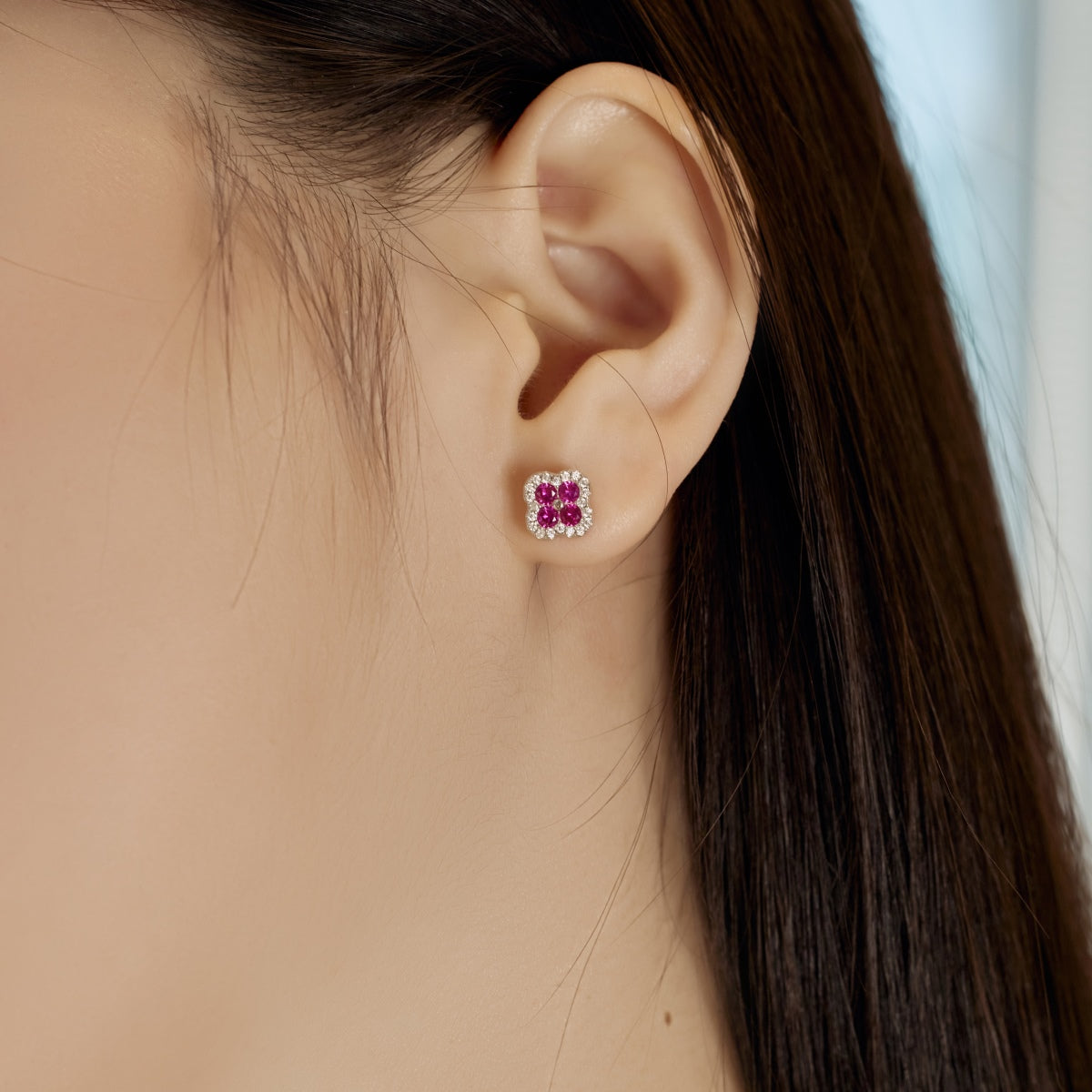 [Love More]Four-Leaf Clover Flower Shaped Earrings