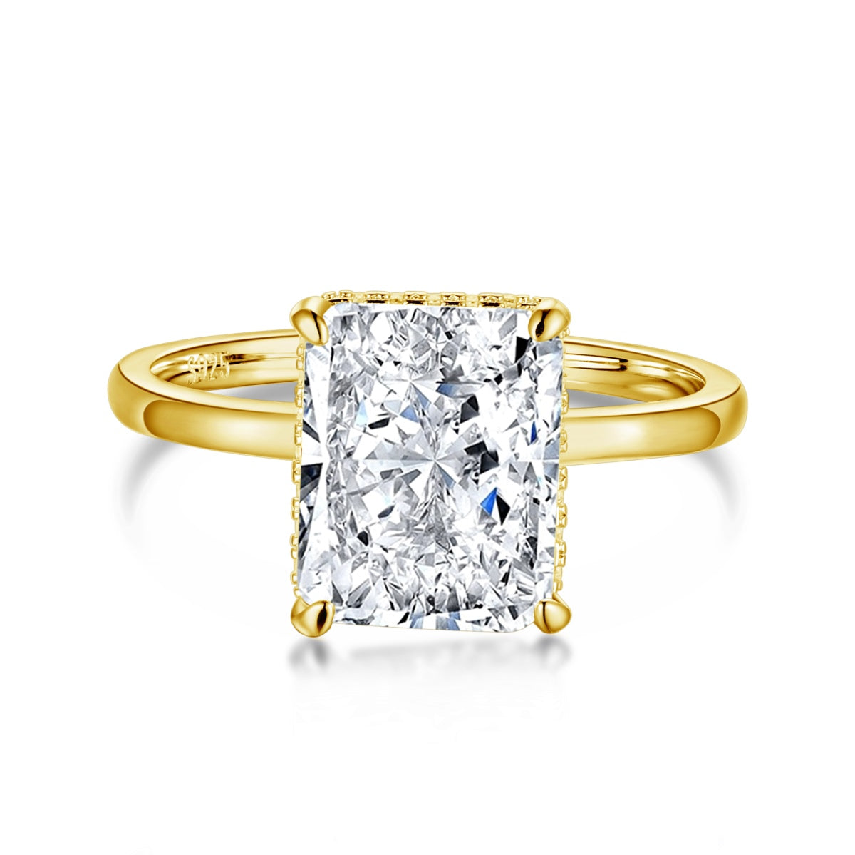 [Love More]4.0 Carat Ornate Enchanting Radiand Cut Banquet Ring