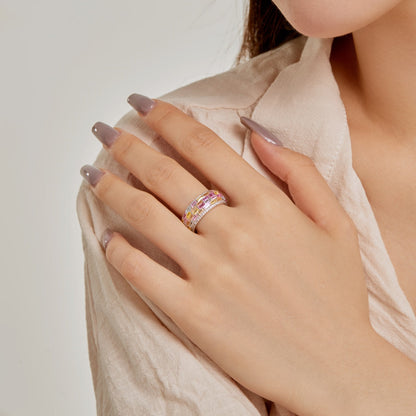 [Love More]Radiant Colorful Radiant Cut Daily Ring