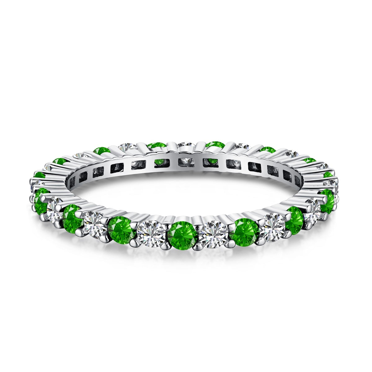 [Love More]Exquisite Colorful Round Cut Tennis Ring